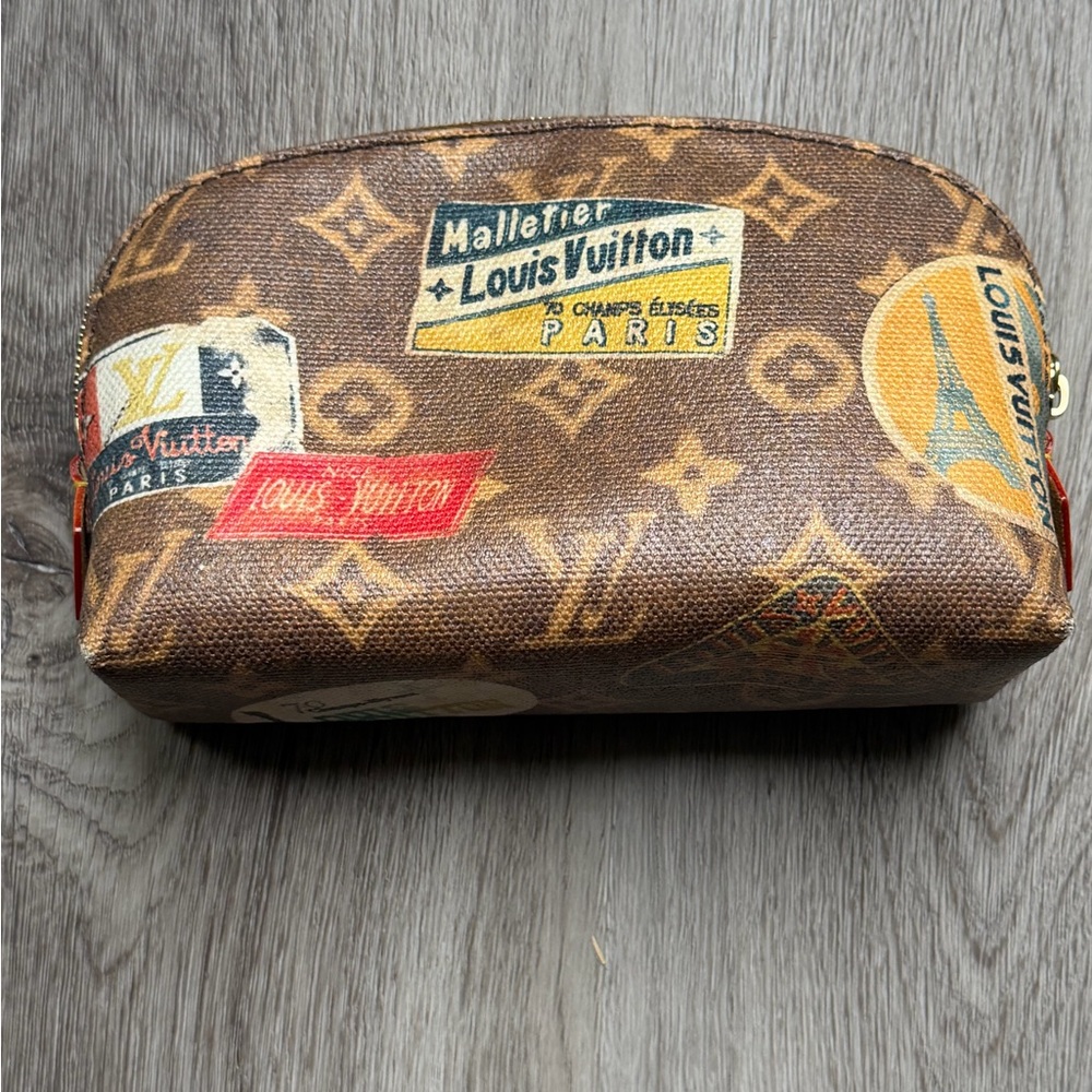 Louis Vuitton Brown Monogram Canvas Sticker-Print Toiletry Pouch